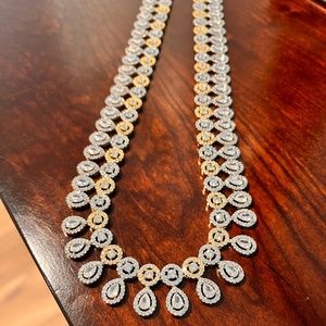 Cubic zirconia Long Necklace and Earrings